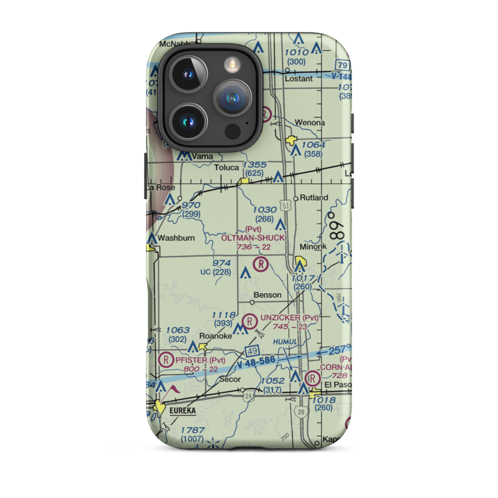 Hattan Farms Airport (4IS6) VFR Sectional  Tough iPhone Case iPhone 16 Pro Max model shown