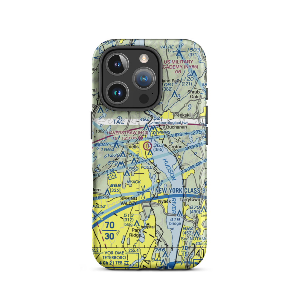 Haverstraw Heliport (H43) VFR Sectional  Tough iPhone Case iPhone 16 Pro model shown