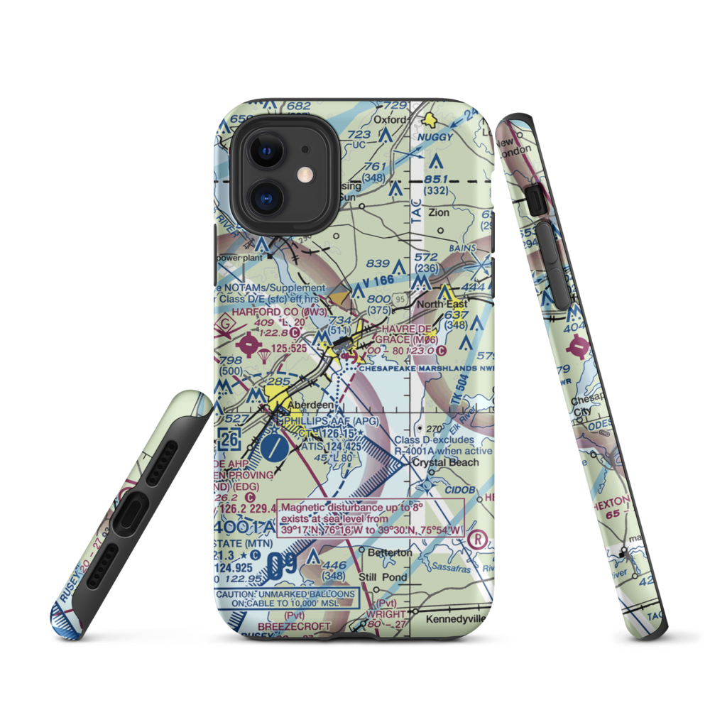 Havre De Grace Seaplane Base (M06) VFR Sectional  Tough iPhone Case iPhone 11 model shown