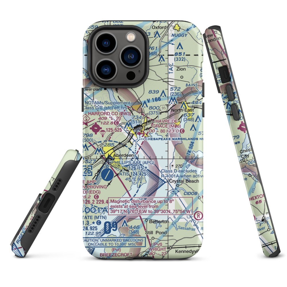 Havre De Grace Seaplane Base (M06) VFR Sectional  Tough iPhone Case iPhone 13 Pro Max model shown