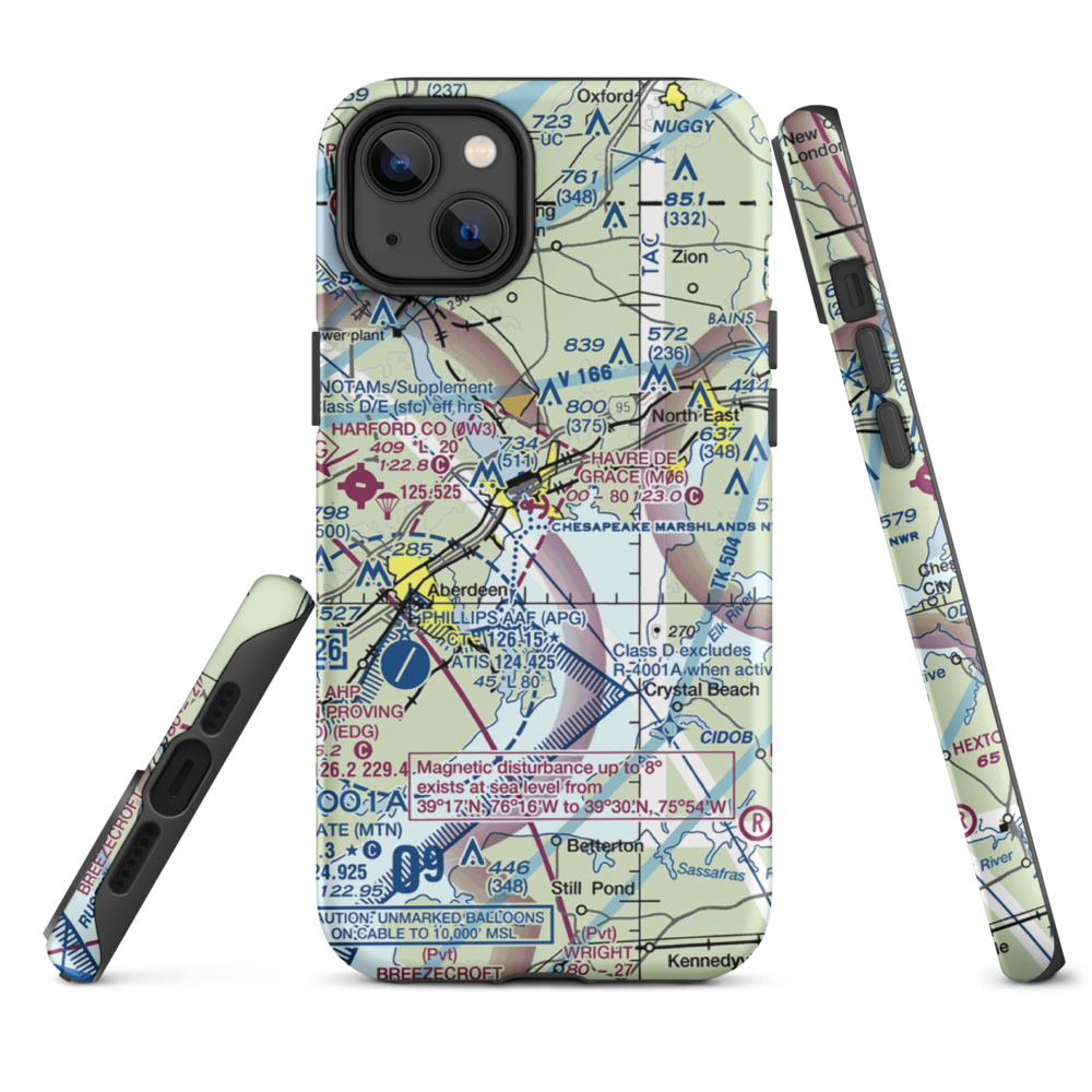 Havre De Grace Seaplane Base (M06) VFR Sectional  Tough iPhone Case iPhone 14 Plus model shown