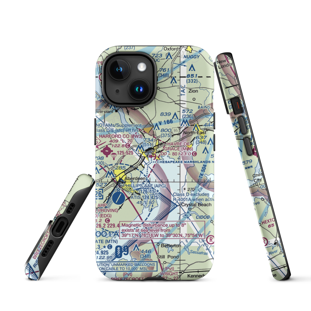 Havre De Grace Seaplane Base (M06) VFR Sectional  Tough iPhone Case iPhone 15 model shown
