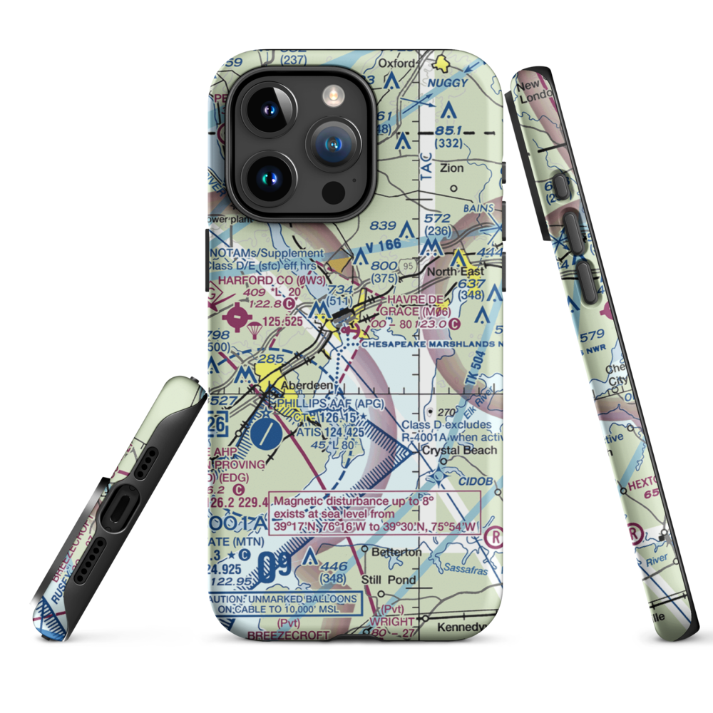 Havre De Grace Seaplane Base (M06) VFR Sectional  Tough iPhone Case iPhone 15 Pro Max model shown