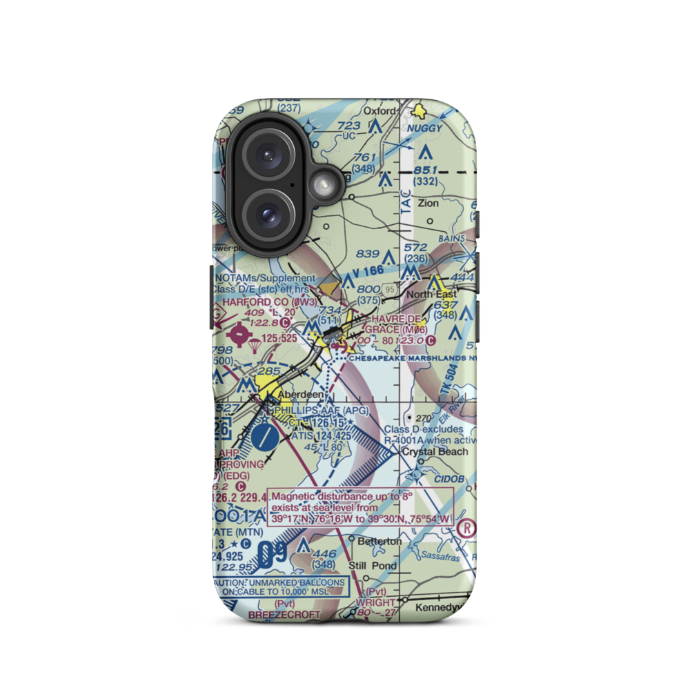 Havre De Grace Seaplane Base (M06) VFR Sectional  Tough iPhone Case iPhone 16 model shown