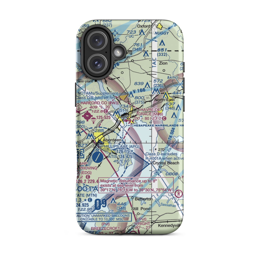 Havre De Grace Seaplane Base (M06) VFR Sectional  Tough iPhone Case iPhone 16 Plus model shown