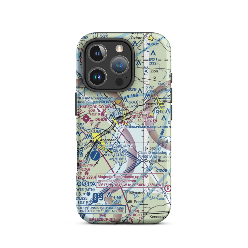 Havre De Grace Seaplane Base (M06) VFR Sectional  Tough iPhone Case iPhone 16 Pro model shown