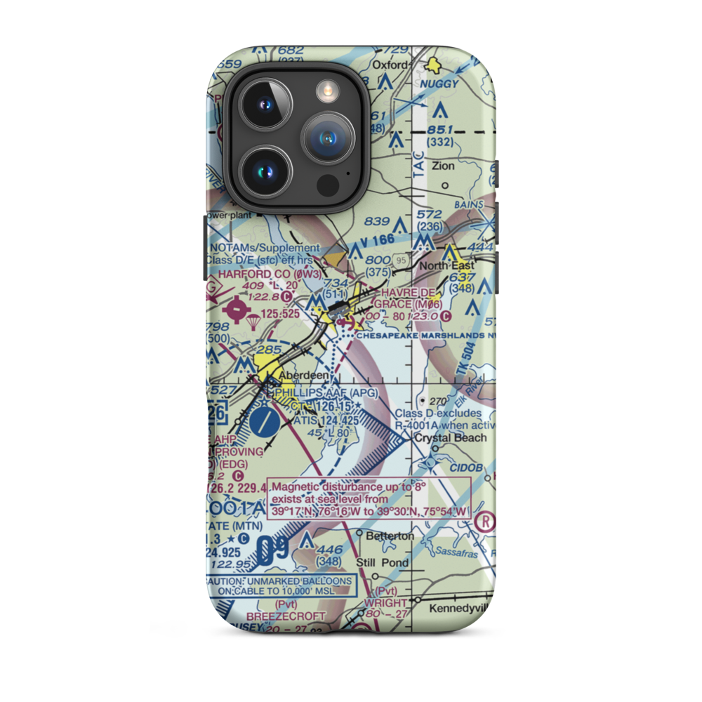 Havre De Grace Seaplane Base (M06) VFR Sectional  Tough iPhone Case iPhone 16 Pro Max model shown