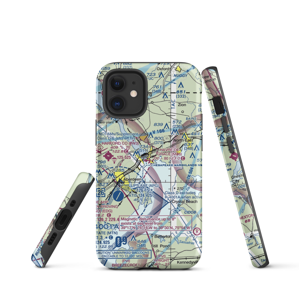 Havre De Grace Seaplane Base (M06) VFR Sectional  Tough iPhone Case iPhone 12 mini model shown