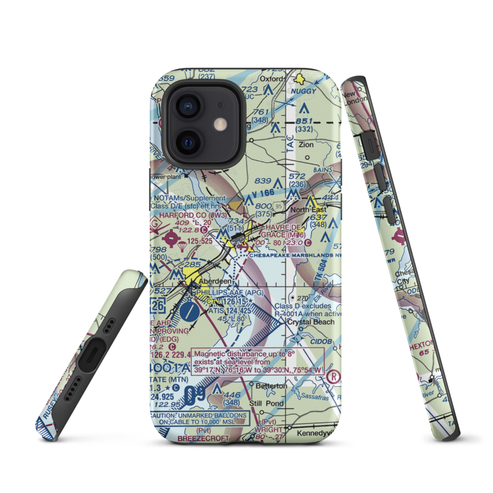Havre De Grace Seaplane Base (M06) VFR Sectional  Tough iPhone Case iPhone 12 model shown