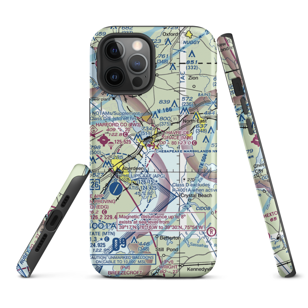 Havre De Grace Seaplane Base (M06) VFR Sectional  Tough iPhone Case iPhone 12 Pro Max model shown