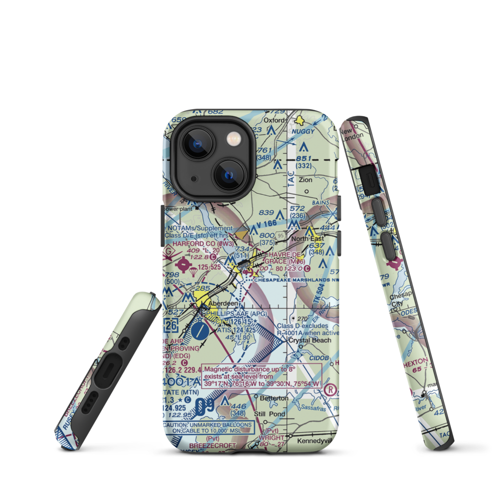 Havre De Grace Seaplane Base (M06) VFR Sectional  Tough iPhone Case iPhone 13 mini model shown