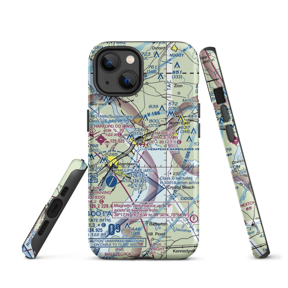 Havre De Grace Seaplane Base (M06) VFR Sectional  Tough iPhone Case iPhone 13 model shown