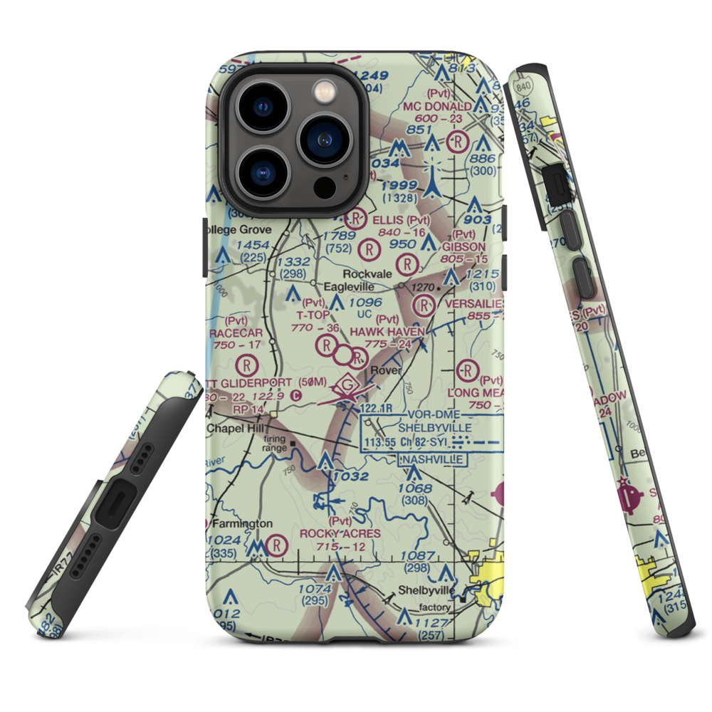 Hawk Haven Airfield (TN07) VFR Sectional  Tough iPhone Case iPhone 13 Pro Max model shown