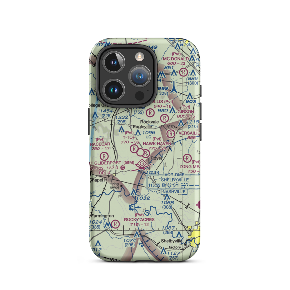 Hawk Haven Airfield (TN07) VFR Sectional  Tough iPhone Case iPhone 16 Pro model shown