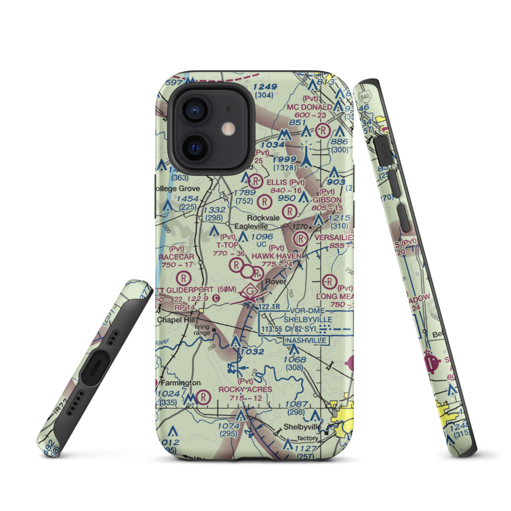 Hawk Haven Airfield (TN07) VFR Sectional  Tough iPhone Case iPhone 12 model shown