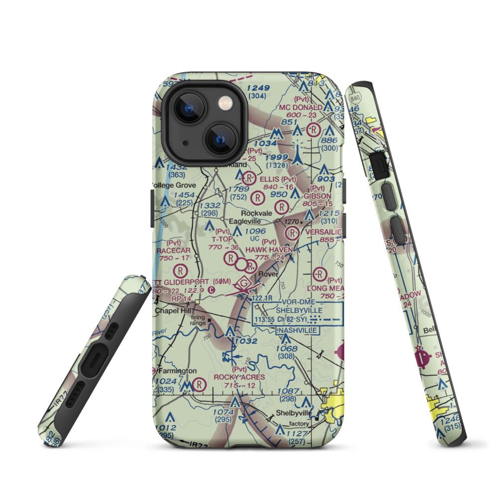 Hawk Haven Airfield (TN07) VFR Sectional  Tough iPhone Case iPhone 13 model shown