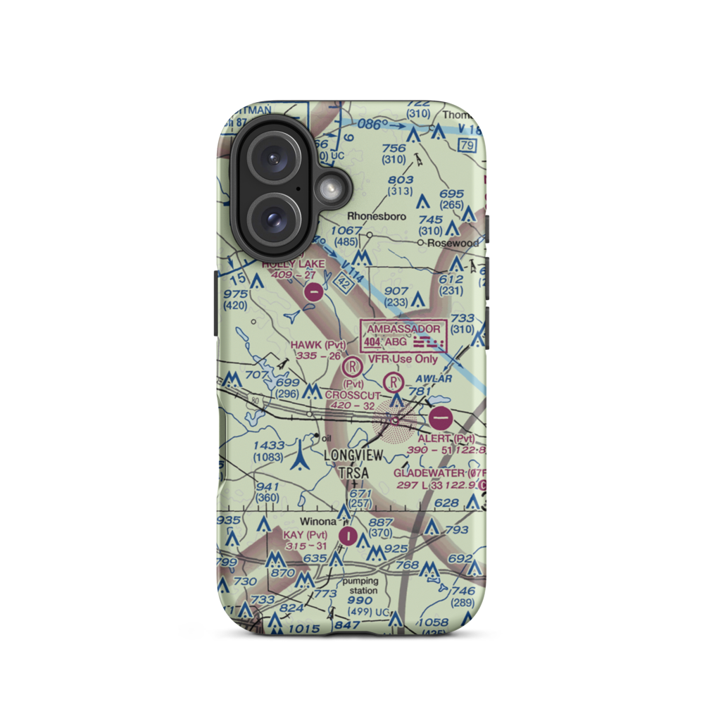 Hawk Ranch Airport (1TX9) VFR Sectional  Tough iPhone Case iPhone 16 model shown