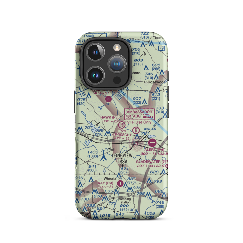 Hawk Ranch Airport (1TX9) VFR Sectional  Tough iPhone Case iPhone 16 Pro model shown