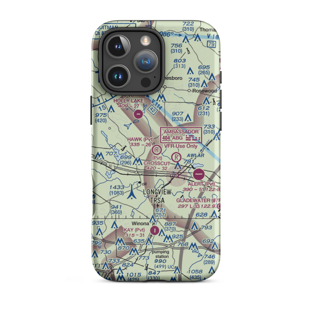 Hawk Ranch Airport (1TX9) VFR Sectional  Tough iPhone Case iPhone 16 Pro Max model shown