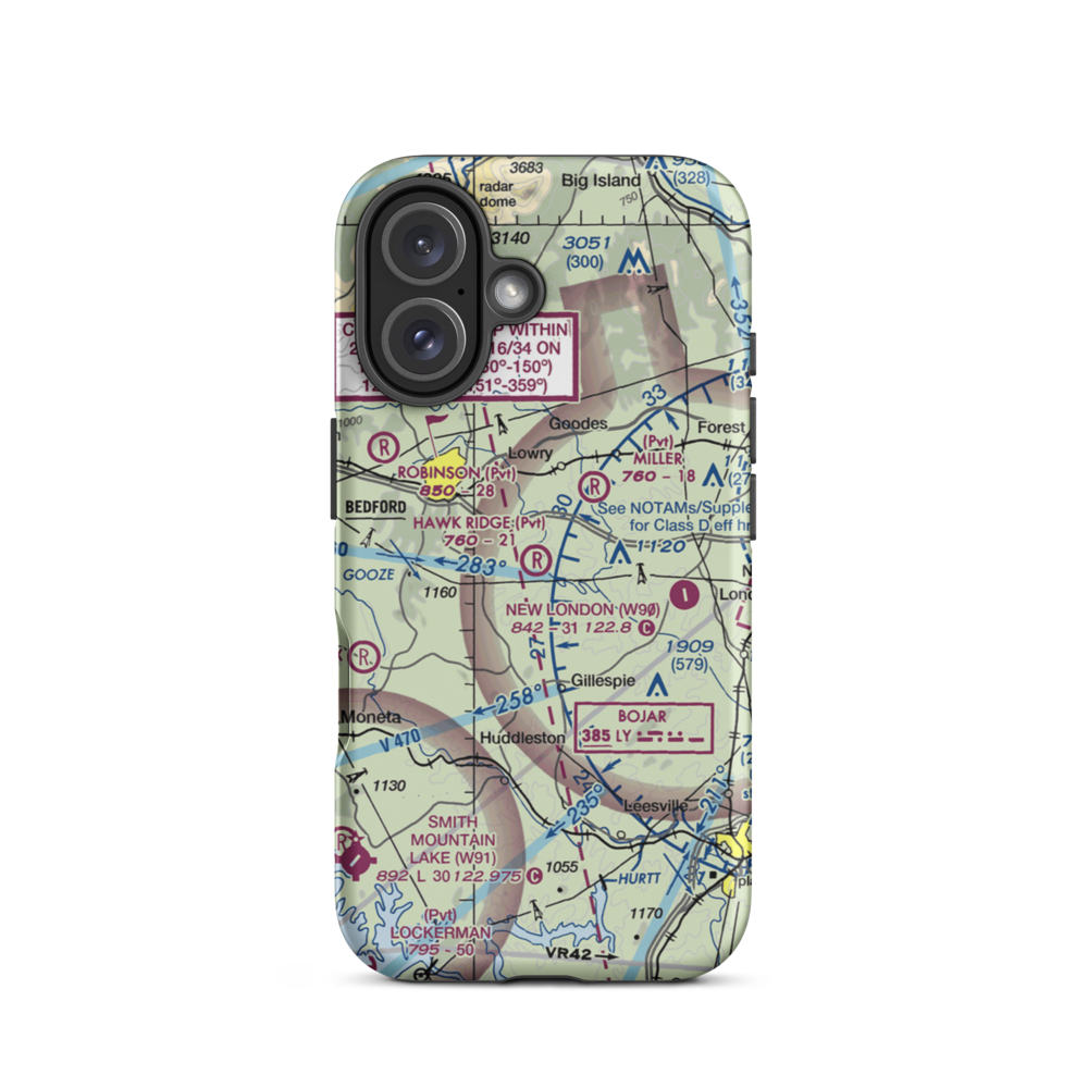 Hawk Ridge Airport (20VG) VFR Sectional  Tough iPhone Case iPhone 16 model shown