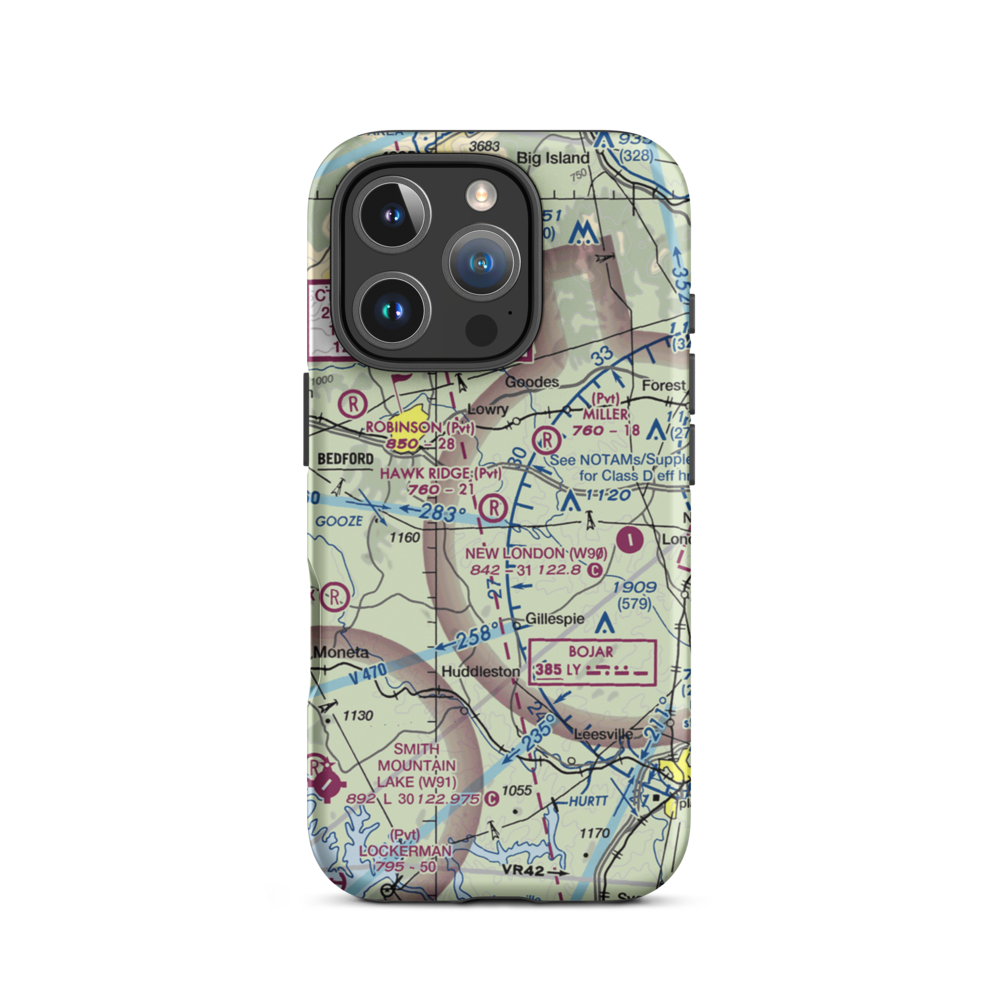 Hawk Ridge Airport (20VG) VFR Sectional  Tough iPhone Case iPhone 16 Pro model shown