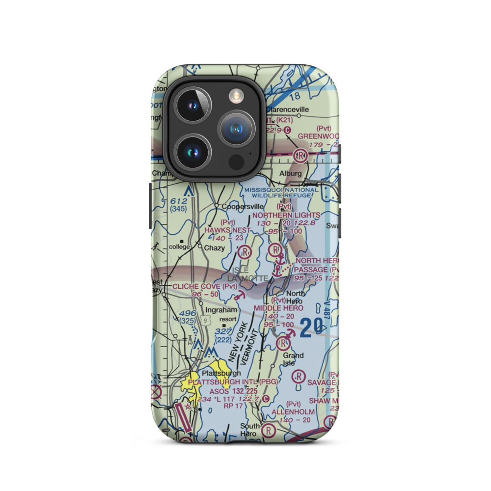 Hawk's Nest Airport (88VT) VFR Sectional  Tough iPhone Case iPhone 16 Pro model shown