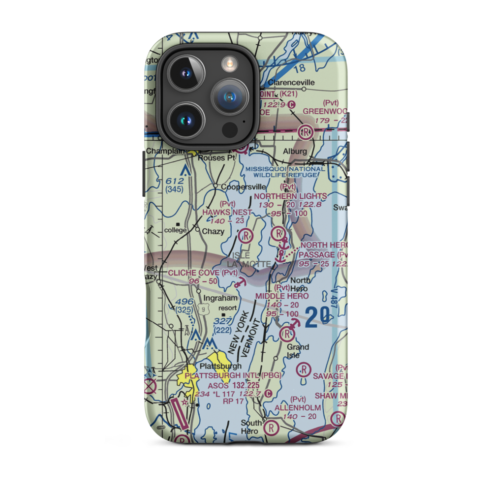 Hawk's Nest Airport (88VT) VFR Sectional  Tough iPhone Case iPhone 16 Pro Max model shown