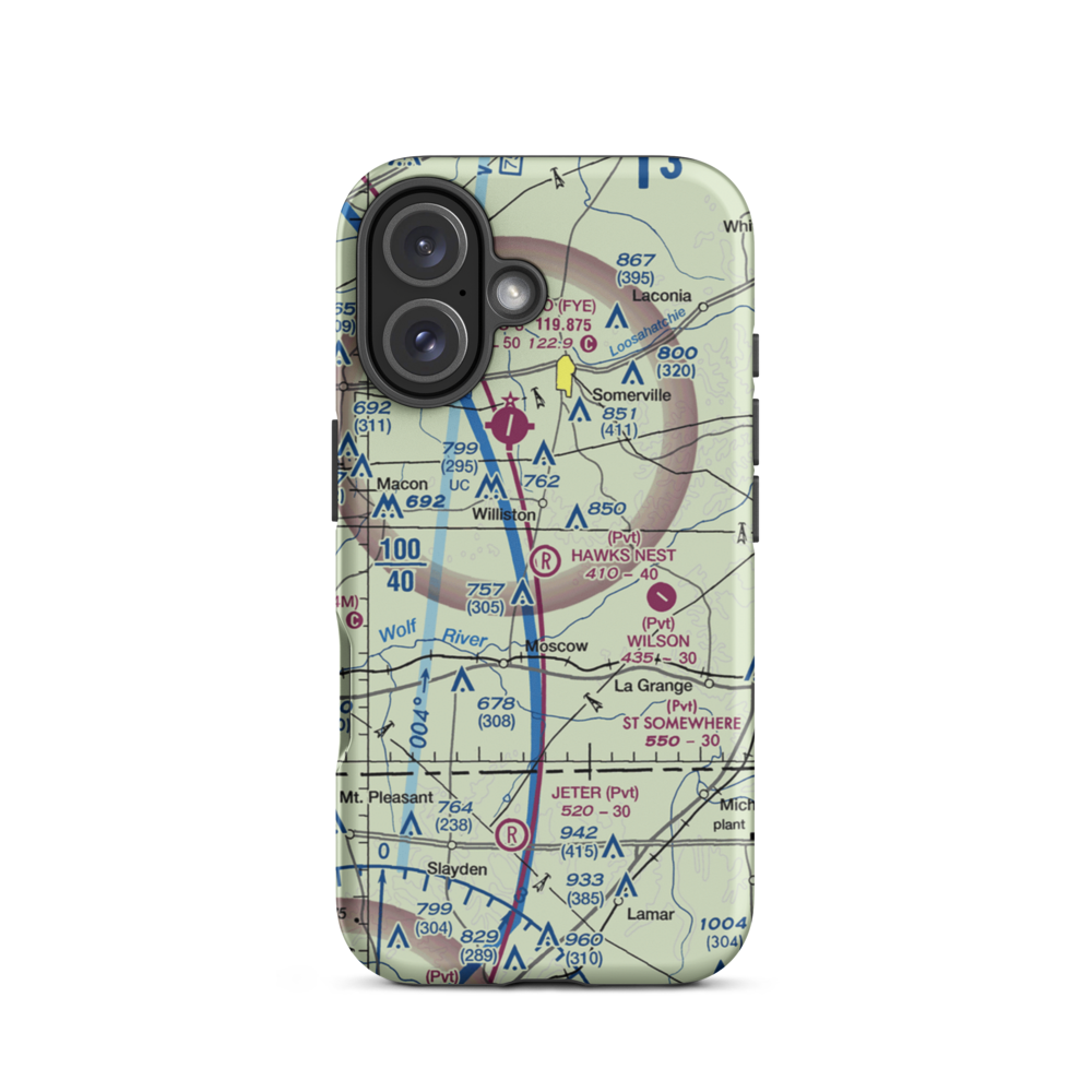 Hawks Nest Airport (4TN3) VFR Sectional  Tough iPhone Case iPhone 16 model shown