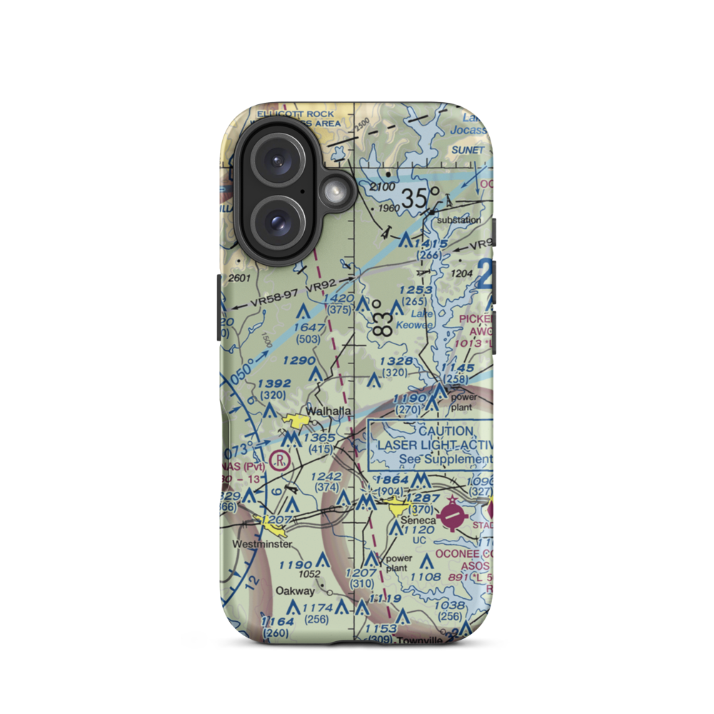 Hawks Nest Farm Airport (SC26) VFR Sectional  Tough iPhone Case iPhone 16 model shown