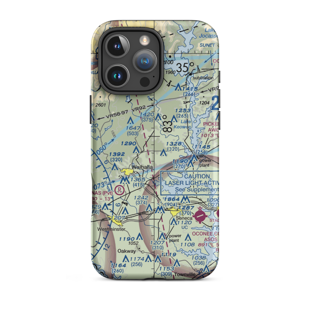 Hawks Nest Farm Airport (SC26) VFR Sectional  Tough iPhone Case iPhone 16 Pro Max model shown