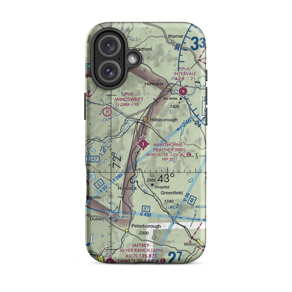 Hawthorne Feather Airpark (8B1) VFR Sectional  Tough iPhone Case iPhone 16 Plus model shown