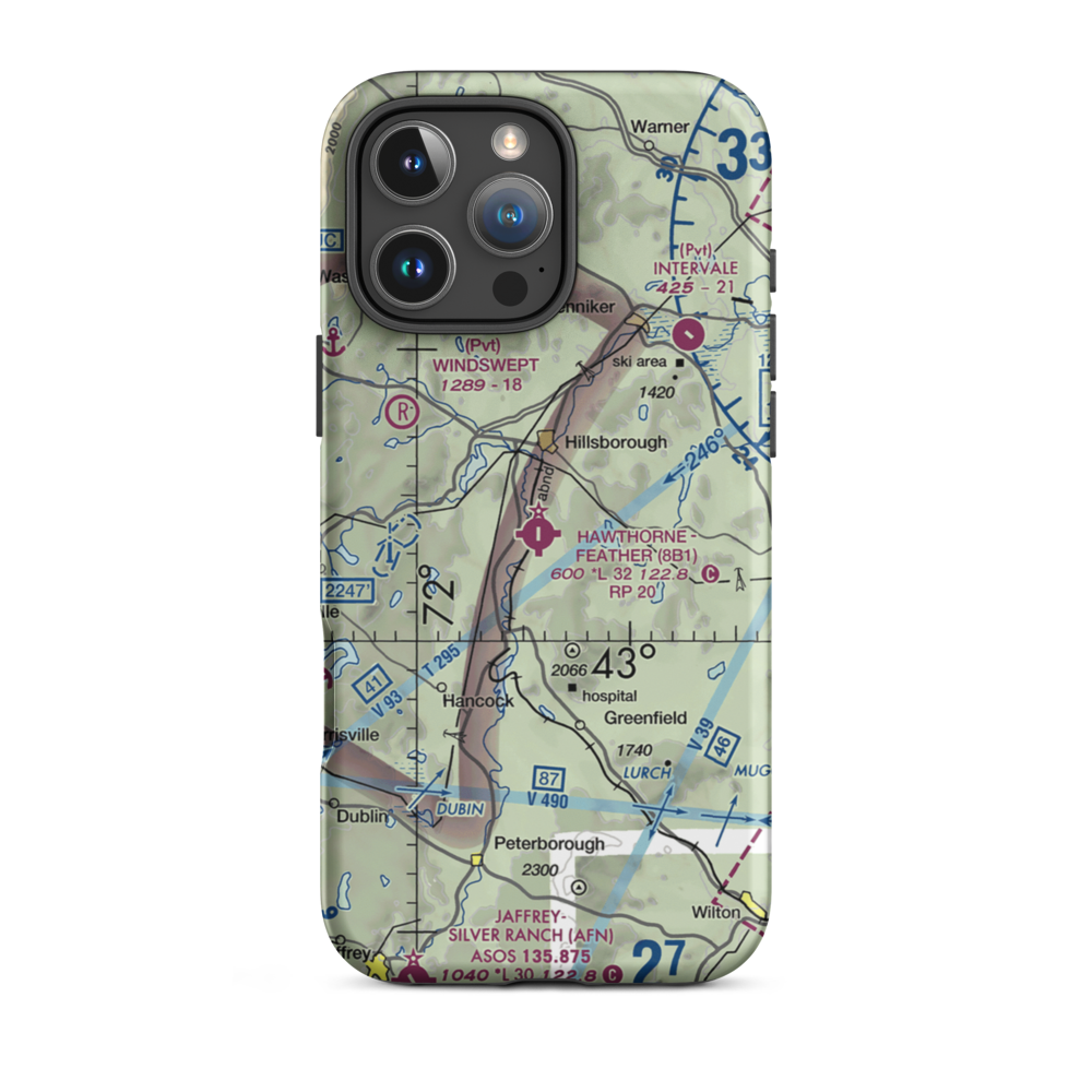 Hawthorne Feather Airpark (8B1) VFR Sectional  Tough iPhone Case iPhone 16 Pro Max model shown
