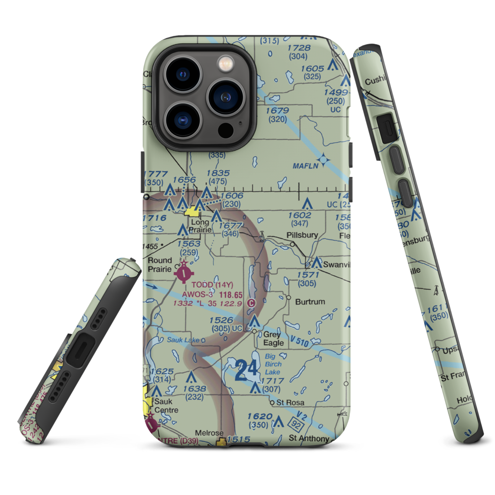 Hay Acres Airport (1MN2) VFR Sectional  Tough iPhone Case iPhone 13 Pro Max model shown