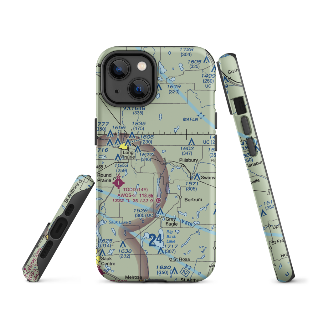 Hay Acres Airport (1MN2) VFR Sectional  Tough iPhone Case iPhone 14 model shown