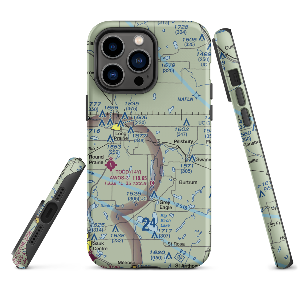 Hay Acres Airport (1MN2) VFR Sectional  Tough iPhone Case iPhone 14 Pro Max model shown