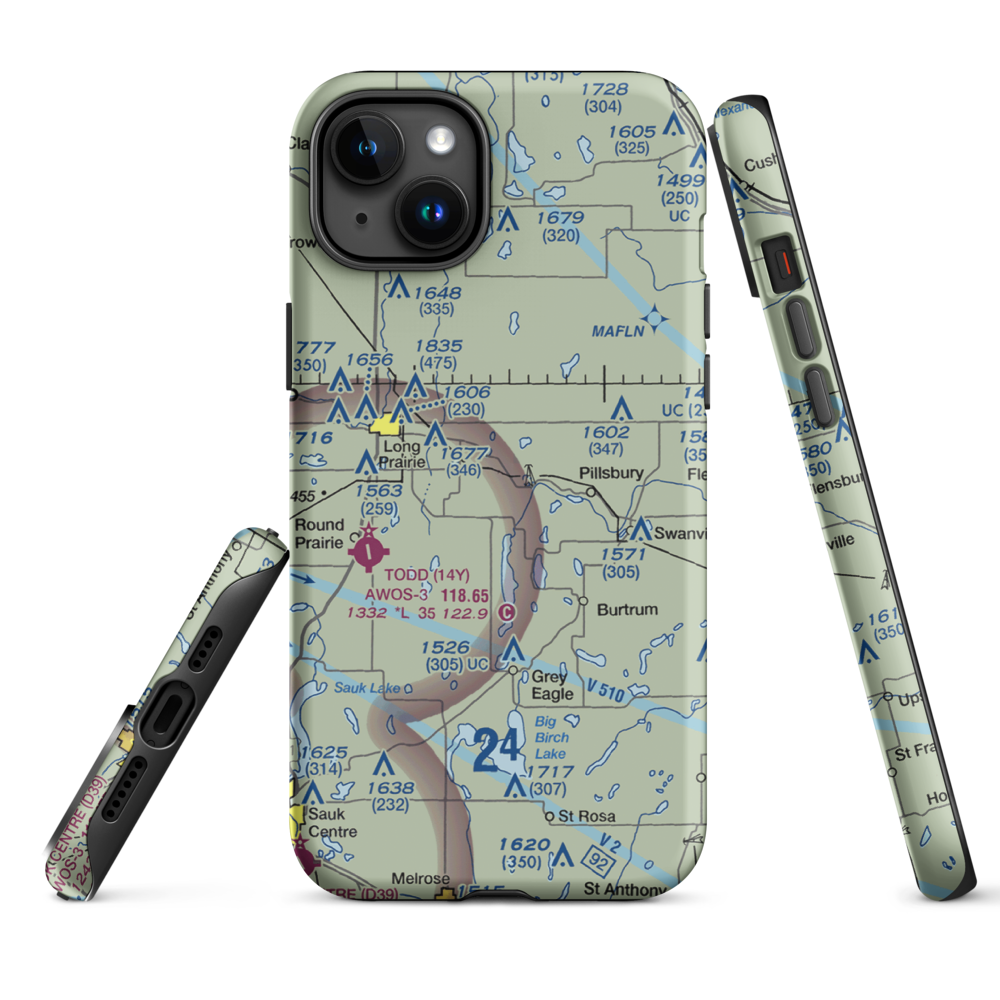 Hay Acres Airport (1MN2) VFR Sectional  Tough iPhone Case iPhone 15 Plus model shown