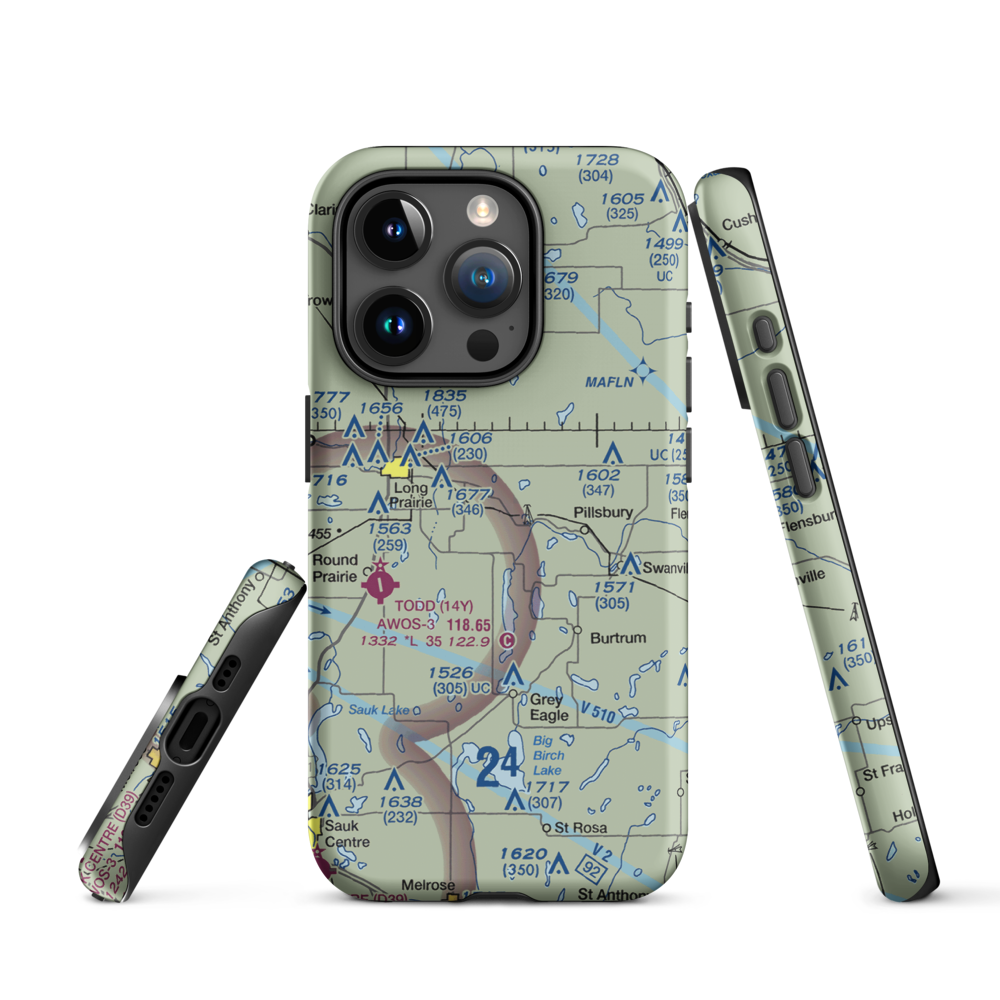 Hay Acres Airport (1MN2) VFR Sectional  Tough iPhone Case iPhone 15 Pro model shown