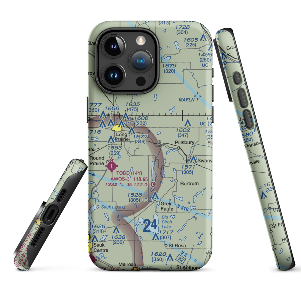 Hay Acres Airport (1MN2) VFR Sectional  Tough iPhone Case iPhone 15 Pro Max model shown