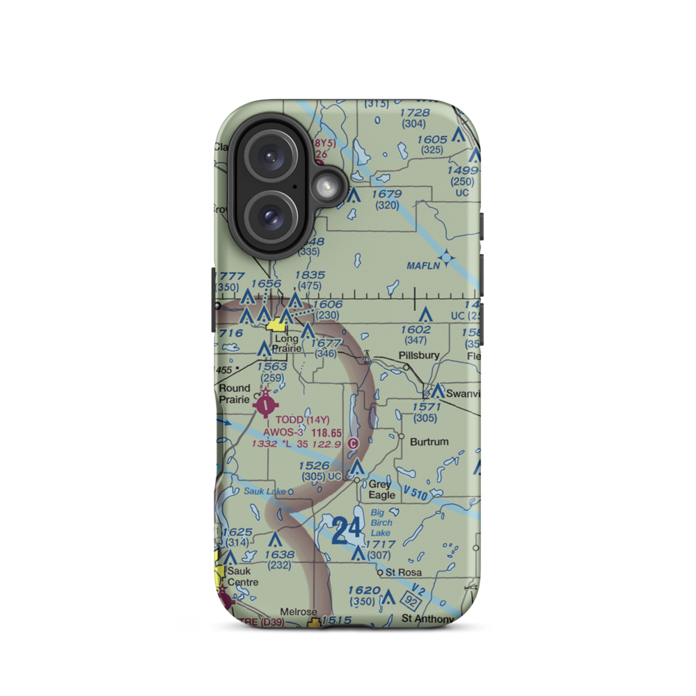 Hay Acres Airport (1MN2) VFR Sectional  Tough iPhone Case iPhone 16 model shown