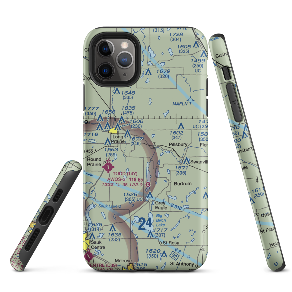 Hay Acres Airport (1MN2) VFR Sectional  Tough iPhone Case iPhone 11 Pro Max model shown