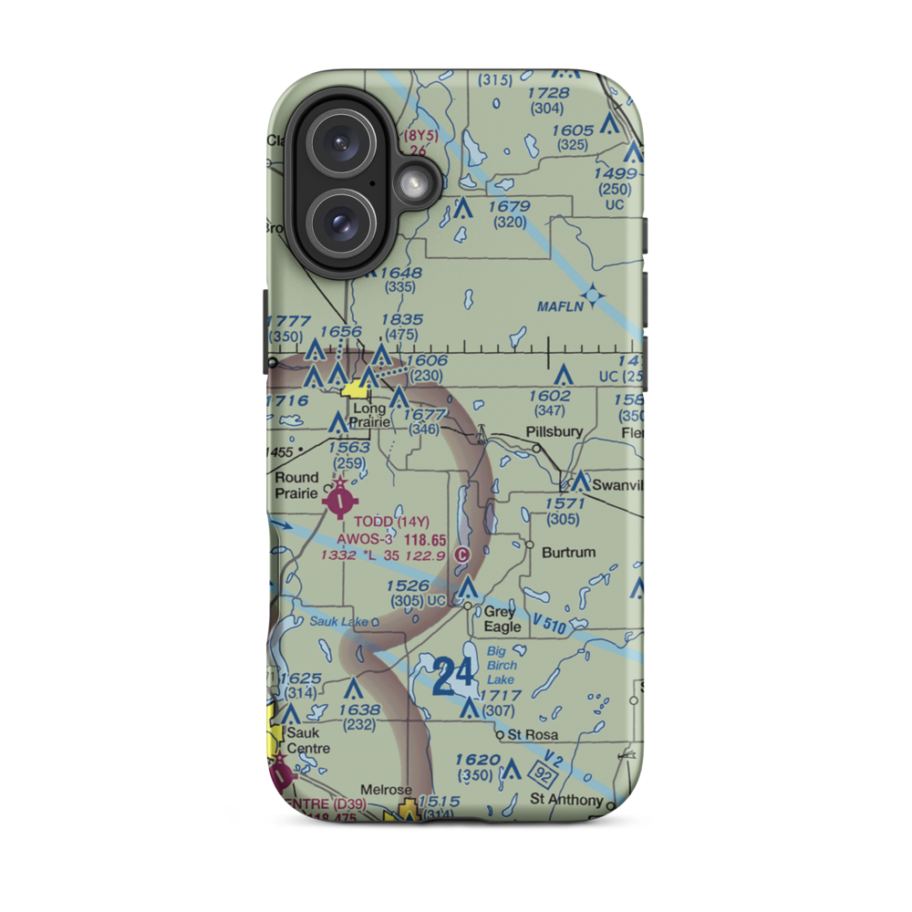Hay Acres Airport (1MN2) VFR Sectional  Tough iPhone Case iPhone 16 Plus model shown