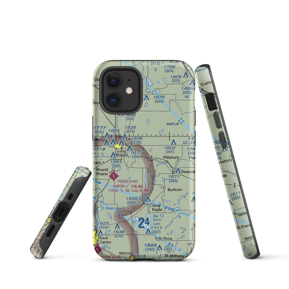 Hay Acres Airport (1MN2) VFR Sectional  Tough iPhone Case iPhone 12 mini model shown