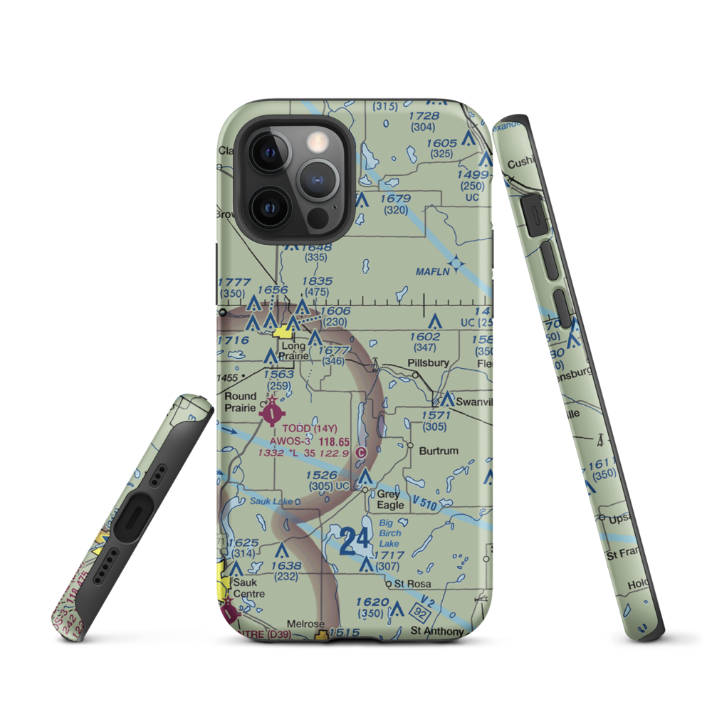 Hay Acres Airport (1MN2) VFR Sectional  Tough iPhone Case iPhone 12 Pro model shown