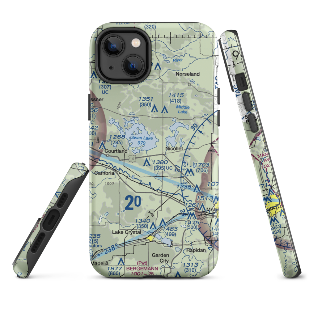 Hay Shakers Airport (MY46) VFR Sectional  Tough iPhone Case iPhone 14 Plus model shown