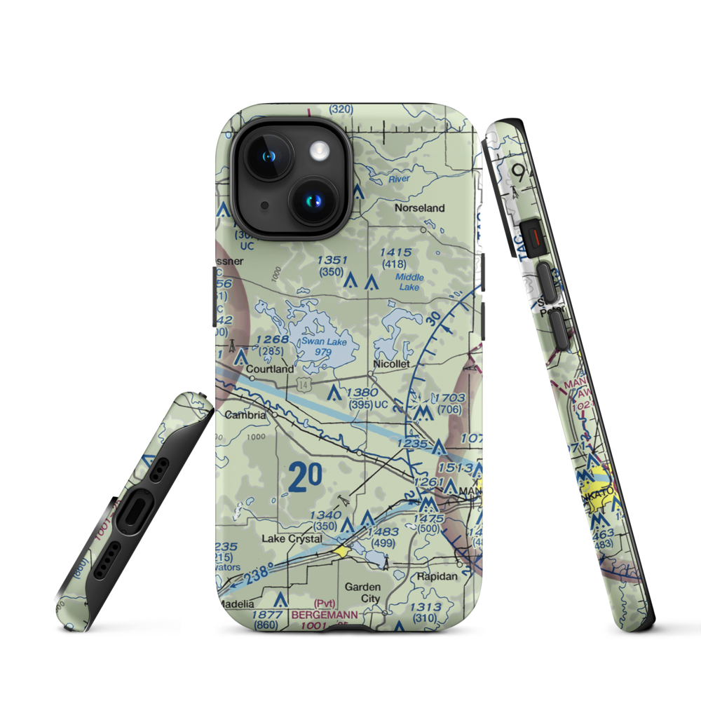 Hay Shakers Airport (MY46) VFR Sectional  Tough iPhone Case iPhone 15 model shown