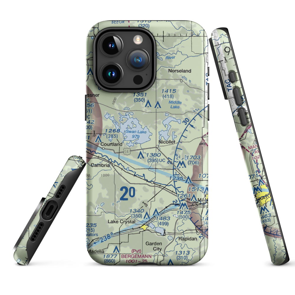 Hay Shakers Airport (MY46) VFR Sectional  Tough iPhone Case iPhone 15 Pro Max model shown