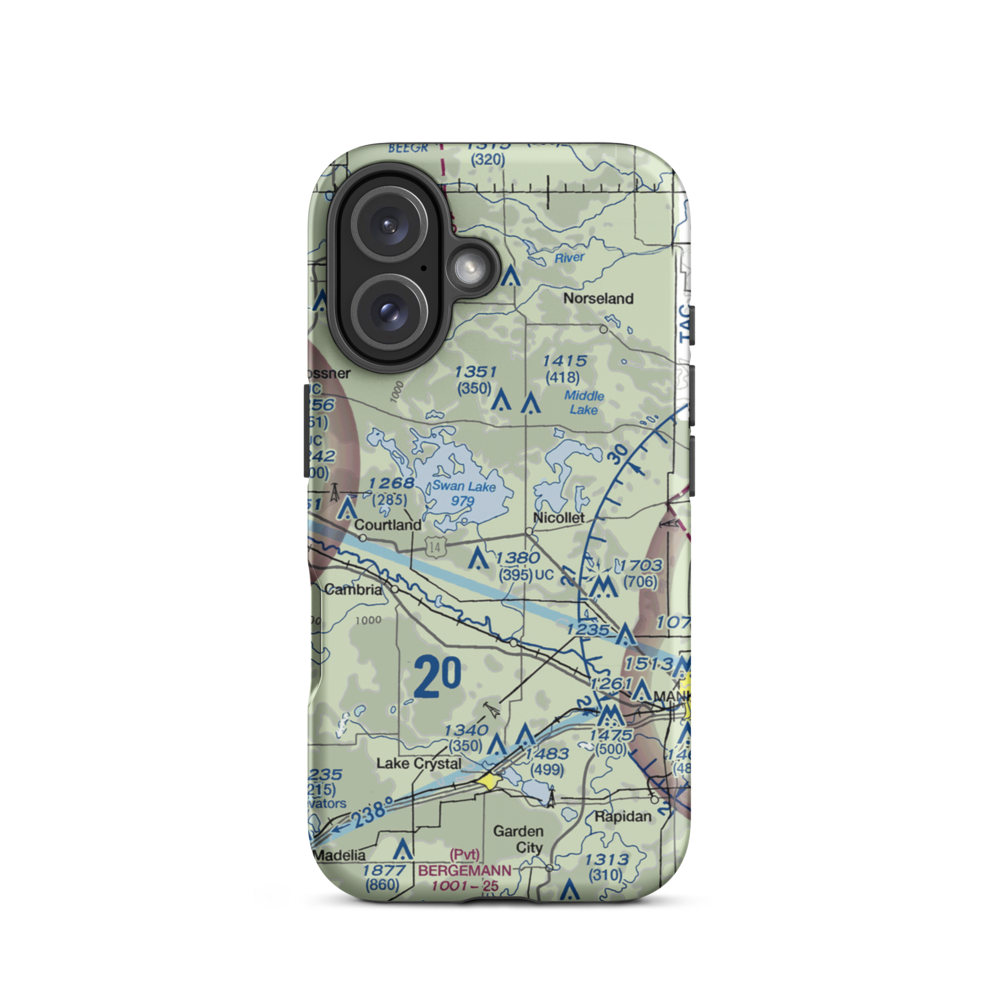 Hay Shakers Airport (MY46) VFR Sectional  Tough iPhone Case iPhone 16 model shown