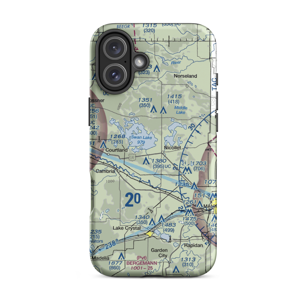 Hay Shakers Airport (MY46) VFR Sectional  Tough iPhone Case iPhone 16 Plus model shown