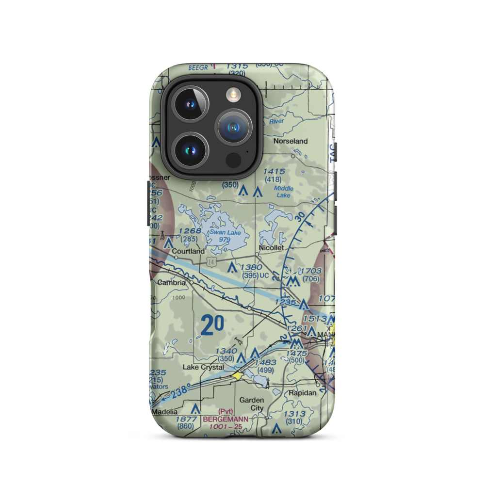 Hay Shakers Airport (MY46) VFR Sectional  Tough iPhone Case iPhone 16 Pro model shown