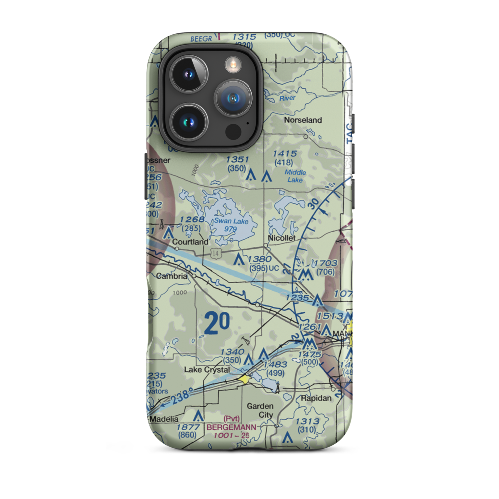 Hay Shakers Airport (MY46) VFR Sectional  Tough iPhone Case iPhone 16 Pro Max model shown